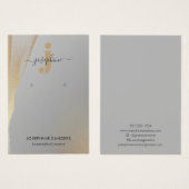 Elegant Monogram Logo Gold Grey Earning Display Visitekaartje (Voorkant /achterkant)