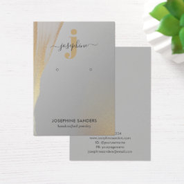 Elegant Monogram Logo Gold Grey Earning Display Visitekaartje