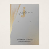 Elegant Monogram Logo Gold Grey Earning Display Visitekaartje (Voorkant)