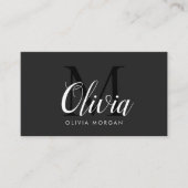 Elegant monogram logo gray black professional visitekaartje (Voorkant)