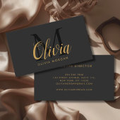 Elegant monogram logo gray black professional visitekaartje