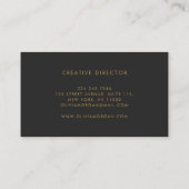 Elegant monogram logo gray black professional visitekaartje (Achterkant)