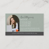 Elegant Monogram Logo Green Professional Visitekaartje (Voorkant)