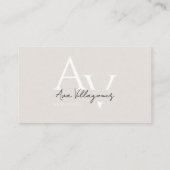 Elegant Monogram Logo Neutral Professional Visitekaartje (Achterkant)