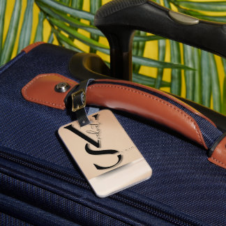 Elegant Monogram Luggage Tag Bagagelabel