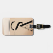 Elegant Monogram Luggage Tag Bagagelabel (Voorkant horizontaal)