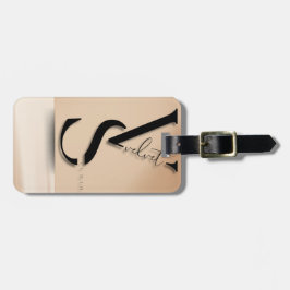 Elegant Monogram Luggage Tag Bagagelabel