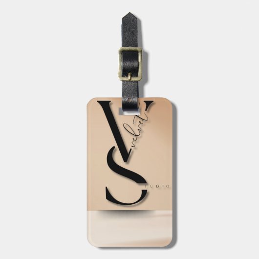 Elegant Monogram Luggage Tag Bagagelabel (Voorkant verticaal)
