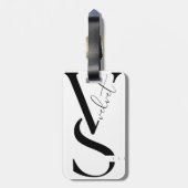 Elegant Monogram Luggage Tag Bagagelabel (Achterkant verticaal)