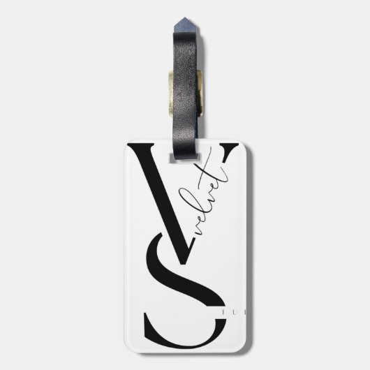 Elegant Monogram Luggage Tag Bagagelabel (Achterkant verticaal)
