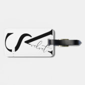 Elegant Monogram Luggage Tag Bagagelabel (Achterkant horizontaal)