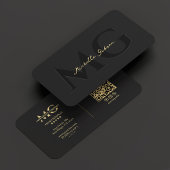 Elegant Monogram Luxe Zwart Professioneel Visitekaartje