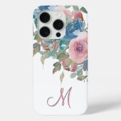 Elegant Monogram M Roze Aqua Waterverfrozen Case-Mate iPhone Case (Achterkant)