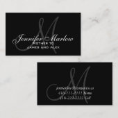 Elegant Monogram mammie Calling Card Contactkaartje (Voorkant / Achterkant)