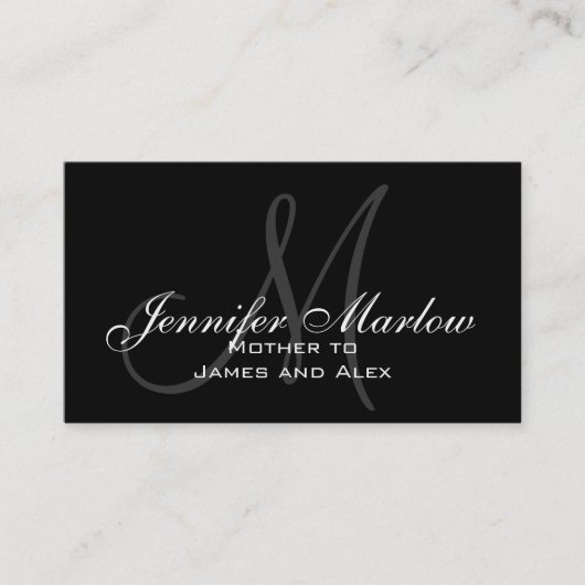 Elegant Monogram mammie Calling Card Contactkaartje (Voorkant)