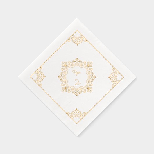 Elegant Monogram Mandala Folie Servetten (Rechts)