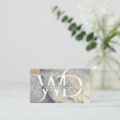 Elegant Monogram Marble Modern Chic Designer Visitekaartje (Staand voorkant)