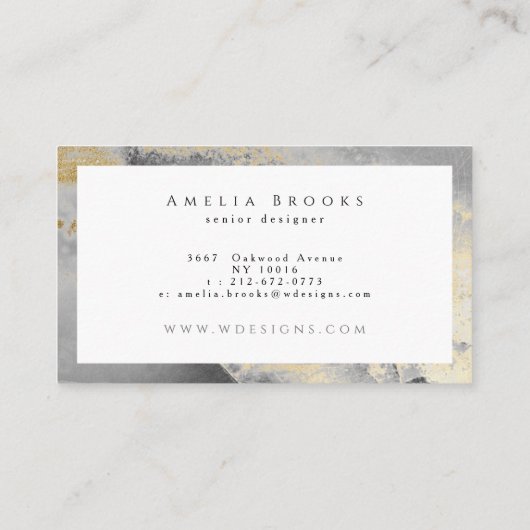 Elegant Monogram Marble Modern Chic Designer Visitekaartje (Achterkant)