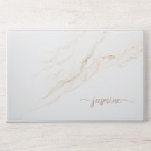 Elegant monogram marble stone Laptop skin