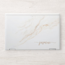 Elegant monogram marble stone Laptop skin