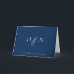 Elegant Monogram Marine Blauw Bruiloft Bedankkaart<br><div class="desc">Elegant bruiloft monogram dank u kaart. Deze marineblauwe bruiloft monogram kaart is voorzien van elegante script ampersand en klassieke typografie. Personaliseer door uw eigen monogram en andere details toe te voegen. Deze minimalistische monogram bruiloft bedankpas zal ook perfect zijn als briefpapier van een paar.</div>