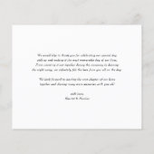 Elegant Monogram Marine Blauw Bruiloft Dank u Kaar (Achterkant)