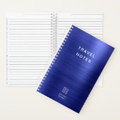 Elegant Monogram Marine Blauw Reizen Notitieboek (Binnen)