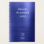 Elegant Monogram Marine Blauw Reizen Planner<br><div class="desc">Elegant Monogram Marine Blauw Reisplanner.</div>