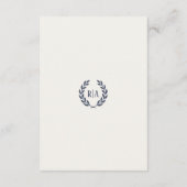 Elegant Monogram Marine Cream Wedding Informatiekaartje (Achterkant)