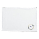 Elegant monogram marine en gouden krans kussensloop (Achterkant)