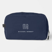 Elegant monogram marineblauw toilettasje (Voorkant)