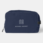 Elegant monogram marineblauw toilettasje (Achterkant)