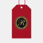 Elegant Monogram Medallion Cadeaulabel (Voorkant)
