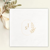 Elegant Monogram met Bloemen Lijst Folie Servetten