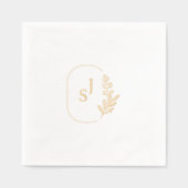 Elegant Monogram met Bloemen Lijst Folie Servetten (Voorkant)