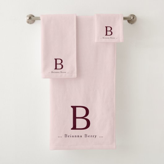Elegant Monogram met Blos Bad Handdoek (Insitu)