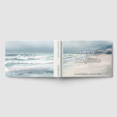 Elegant monogram met geloften kustbruiloft gastenboek (Volledig)