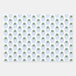 Elegant monogram met groene boog Kerstmis Inpakpapier Vel