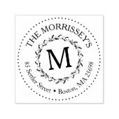 Elegant monogram met naam en adres  zelfinktende stempel (Design)