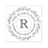 Elegant monogram met naam en adres zelfinktende stempel (Design)