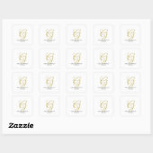 Elegant Monogram met Namen Bruiloft Vierkante Stic Sticker (Vel)