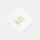 Elegant Monogram met Namen Trouwpapier Servet (Hoek)