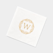Elegant monogram met stijl Classic Art Deco Lijst Folie Servetten (Links)