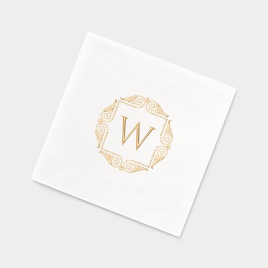Elegant monogram met stijl Classic Art Deco Lijst Folie Servetten (Links)