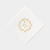 Elegant monogram met stijl Classic Art Deco Lijst Folie Servetten (Rechts)