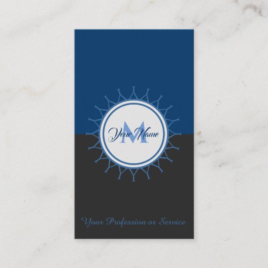 Elegant monogram met twee kleuren en beroep! visitekaartje (Voorkant)