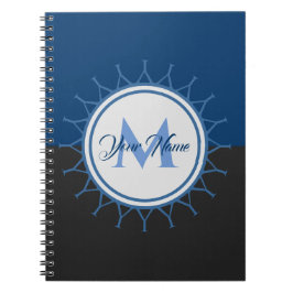 Elegant monogram met twee kleuren intens! notitieboek