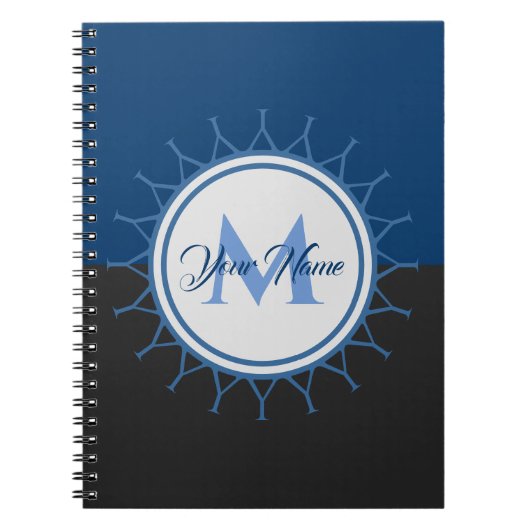 Elegant monogram met twee kleuren intens! notitieboek (Voorkant)