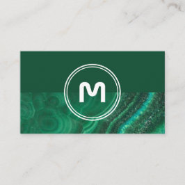 Elegant monogram met twee tongen diep groen krista visitekaartje