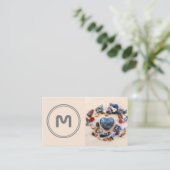 Elegant monogram met twee tongen kleine kristalapp visitekaartje (Staand voorkant)